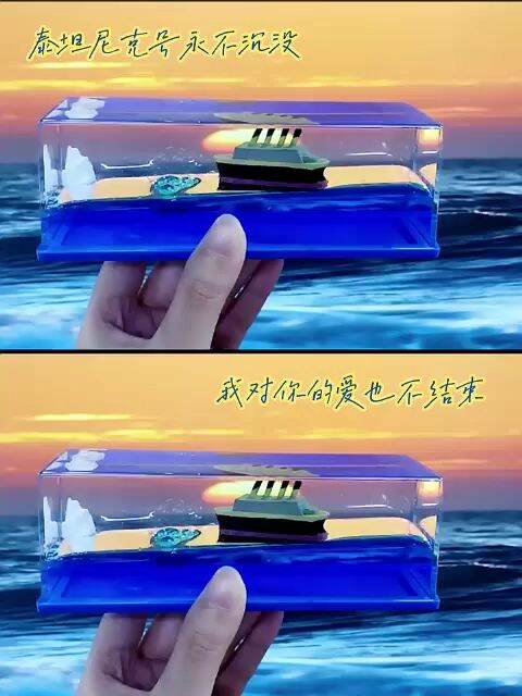 Titanic Miniatur Meja Kapal Pesiar Cairan Drift Botol Desktop Dekorasi