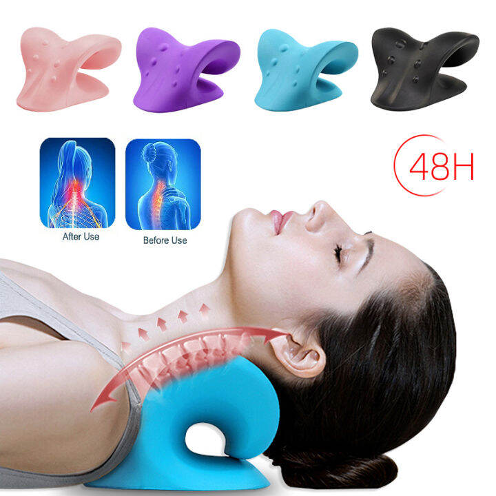 Neck Pain Relief Neck Pillow Cervical Spine Adjustment Stretcher Chiropractic Traction Relieve