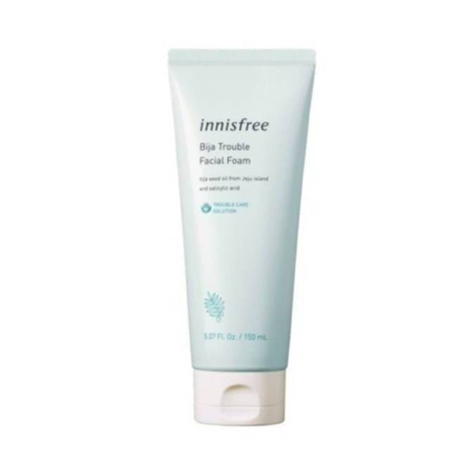 innisfree-jejubija-trouble-facial-foam-150ml-โฟมล้างหน้าสำหรับผู้มีปัญหาสิว-ผิวมัน-ทำความสะอาดได้อย่างหมดจดล้ำลึกถึงรูขุมขน-ด้วยกรด-salicyic-ธรรมชาติ-ลดการเกิดสิวอุดตัน