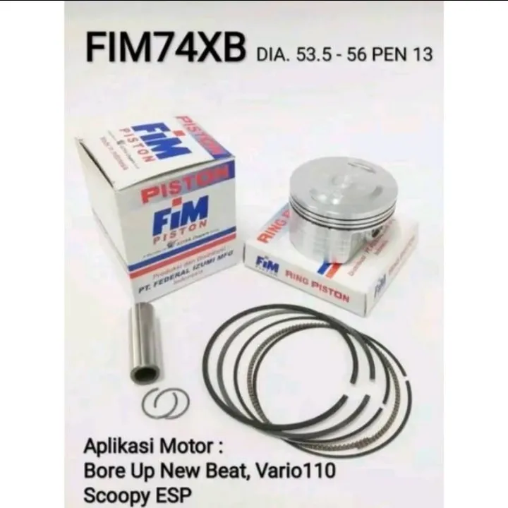 PISTON KIT FIM BORE UP NEW BEAT FI VARIO 110 ESP SCOOPY ESP XB 53,5MM