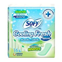 แผ่นอนามัย sofy cooling fresh สารสกัดจากแตงกวา มีกลิ่นหอมแบบบาง  16ชิ้น