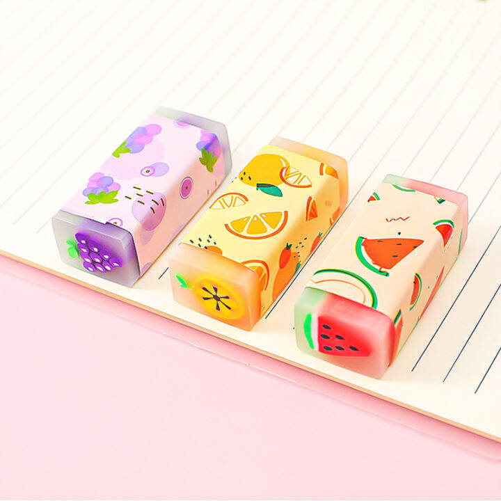 1PC Cartoon Cute Eraser Fruit Pattern Eraser Student Children Drawing ...