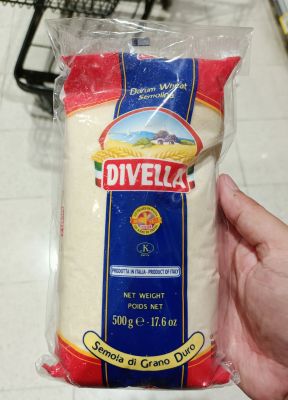 DIVELLA Durum Wheat Semolina แป้งสาลีสำหรับทำพาสต้า ตราดีเวลล่า ขนาด 500 กรัม