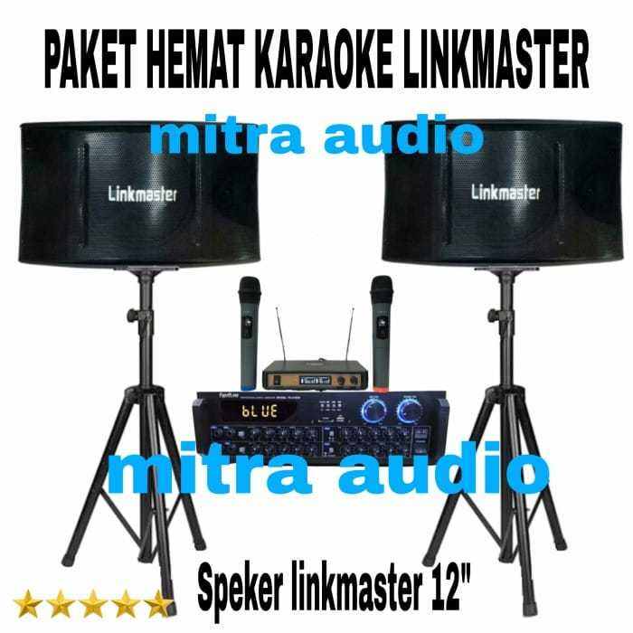 paket karaoke Rumahan Speaker Linkmaster 12 Inc Dan Amplifer Bluethoot
