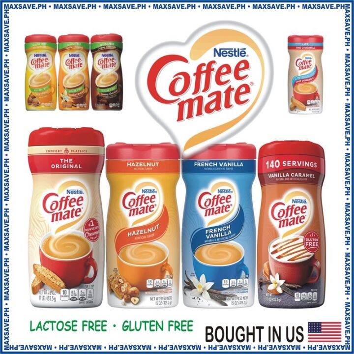 Coffee Mate 🇺🇸 Coffee Creamer Hazelnut, French Vanilla, Caramel Latte