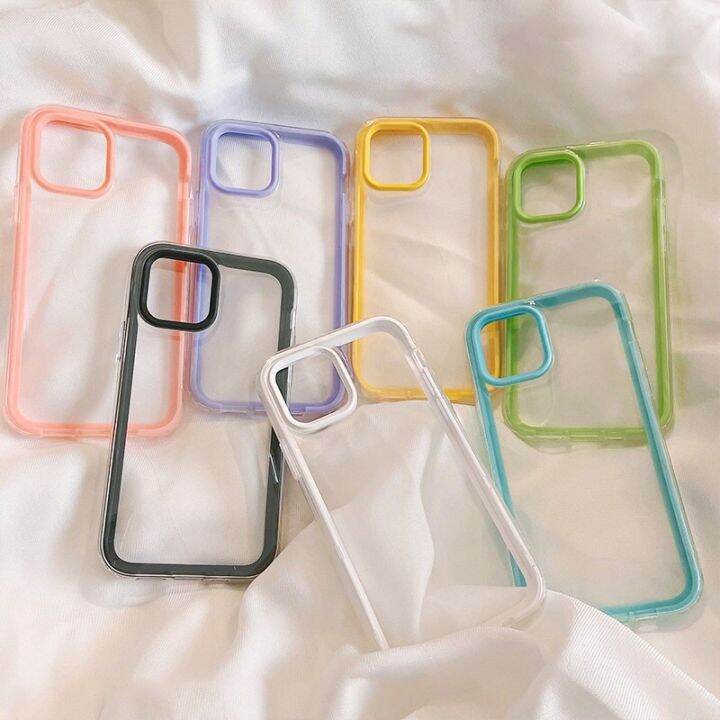 พร้อมส่งจากไทย-เคสประกบสีไอโฟน-เคสใส-เคสซิลิโคนนุ่ม-เคสกันกระแทก-ไอโฟน-12mini-13mini-12มินิ-13มินิ