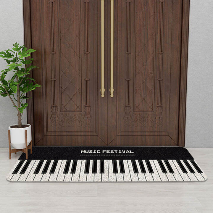 Piano Pattern Floor Mat Music Classroom Doorway Carpet Wire Loop Bench