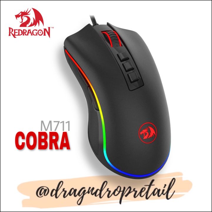 Redragon M711 Cobra Gaming Mouse with 16.8 Million RGB Color Backlit,  10,000 DPI Adjustable, Comfortable Grip, 7 Programmable Buttons 