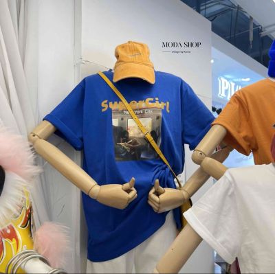 MODA SHOP - T-Shirtเสื้อยืดคอกลมแฟชั่นผู้หญิงสไตล์เกาหลีทรงoversize