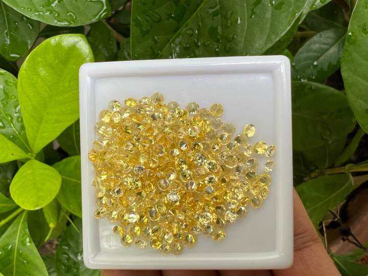 พลอย-เพชรรัสเซีย-ทรงกลม-2-30-มม-100-เม็ด-cubic-zirconia-สีเหลือง-yellow-cz-round-shape-2-30-mm-100pcs