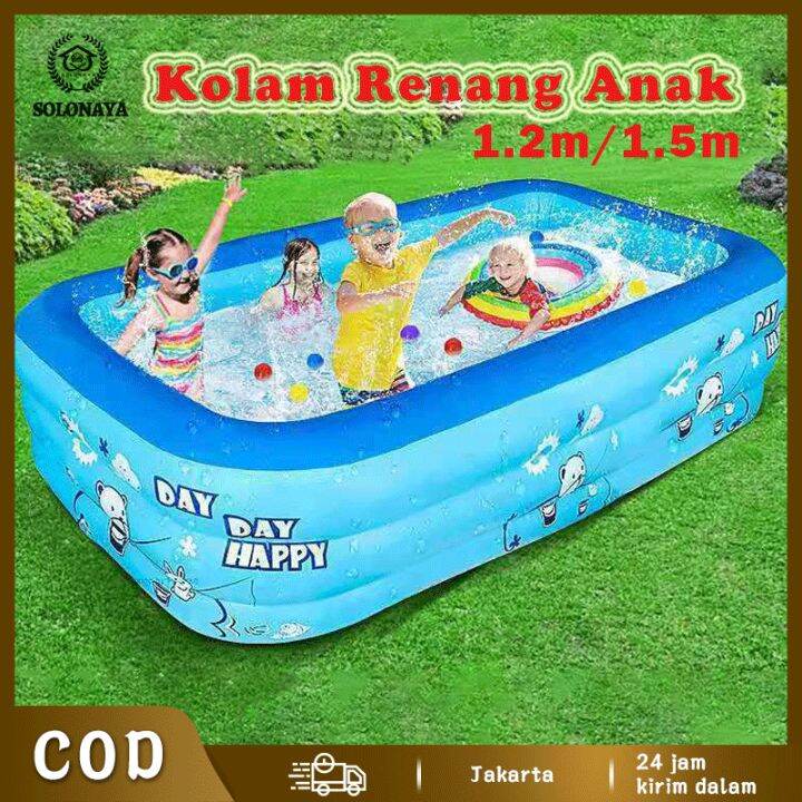 (Flash Sale) Kolam Renang Karet Anak Dewasa Keluarga Ukuran Jumbo Besar ...