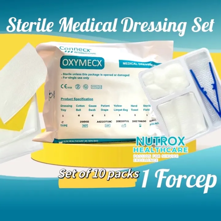 Medical Dressing Set 1 Forcep, 0 Forcep Sterile [Set of 10 Packs