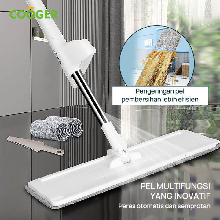 COOGER Alat Pel Lantai Semprot Otomatis Multifungsi Ultra Standing Spray Mop Tangki Tersembunyi