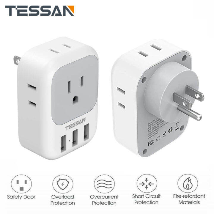 TESSAN Electrical Plug 7 in 1 Wall Charger Multi Plug Outlet Extender