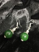 ต่างหูหินสีเขียวหยก(Green jade Magic &amp; Lucky Stone earrings)