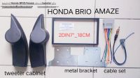 กรอบ หน้าหาก 2DIN7"_18CM. พร้อม ฝาลำโพง เสียงแหลม tweet และอุปกรณ์เพิ่ม ระบบเสียง HONDA BRIO AMAZE ปี 2010-2016