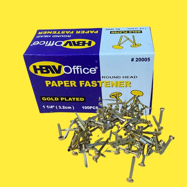 HBW Paper Fastener (Gold Plated #20005) 1 1/4” Sold Per Box | Lazada PH