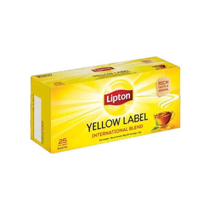 LIPTON YELLOW LABEL TEA BAGS ลิปตัน ชาผง ชนิดซอง 25ซอง Lazada.co.th