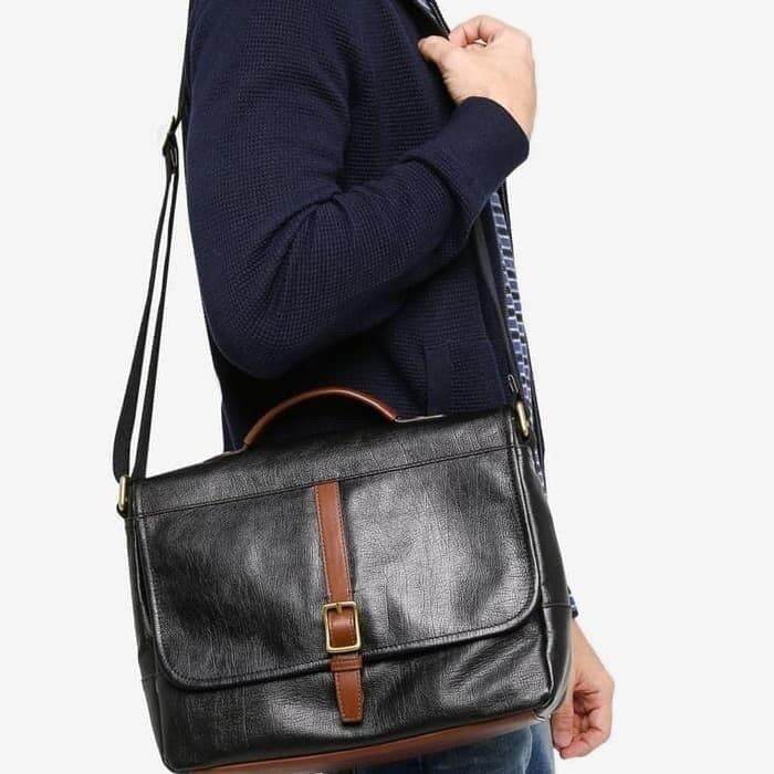 Fossil Evan Messenger Black Lazada Indonesia