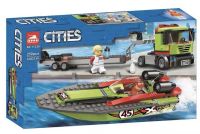 ตัวต่อเลโก้ Compatible with Lego City Group Series 60254 Rowing Transporter Childrens Educational Assembled Building Block Toy 11530