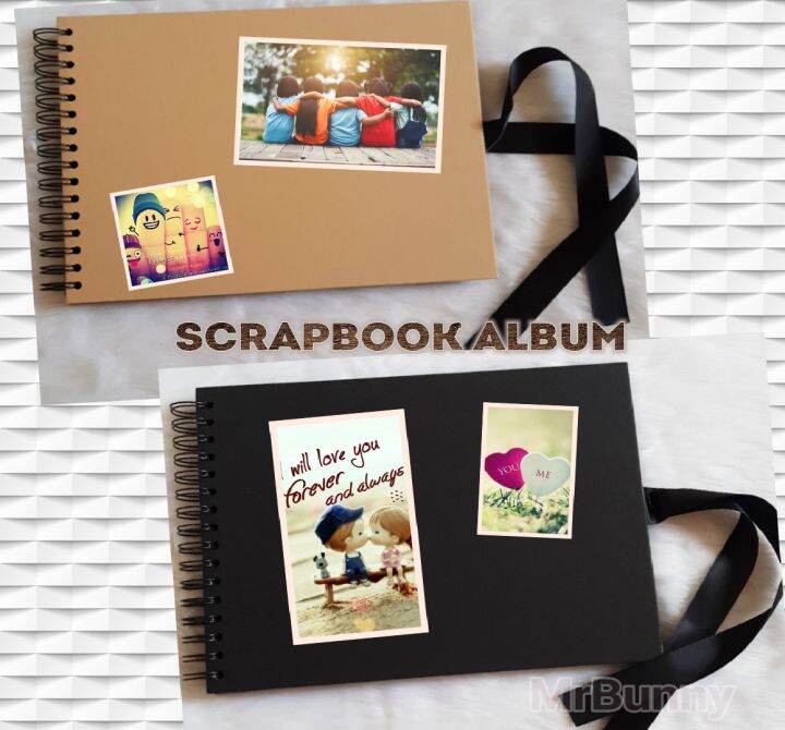 Scrapbook Album 40 Sheets (80 Pages) Photo Album Black Notebook Baby ...