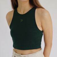 The Player - TANK in green เสื้อครอปผ้าเฟรนช์เทอ์รีย์