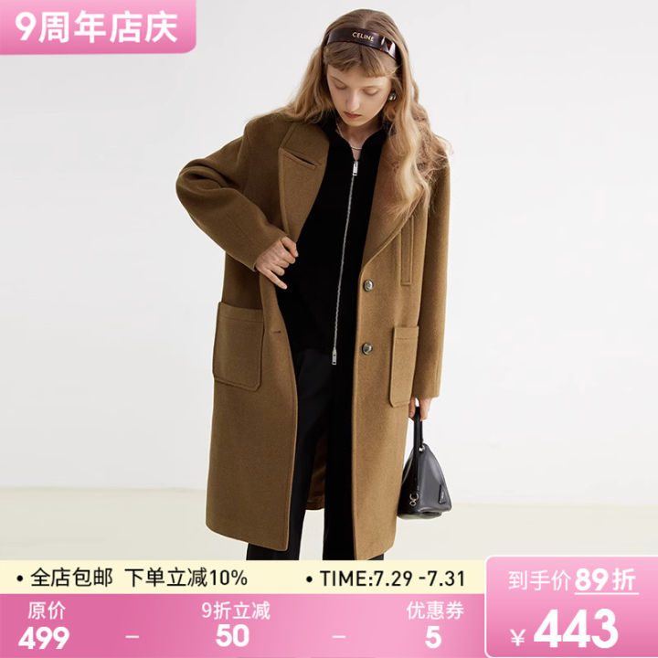 Fan Luo 2023 Winter New Mid-Length Retro Large Pocket Thick Loose