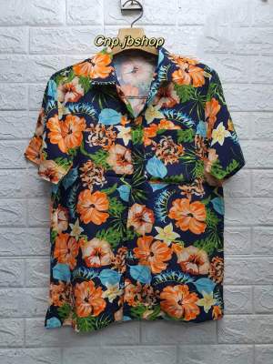 Hawaii Shirt เสื้อฮาวาย ฟรีไซส์ ใส่ได้ทั้งชายและหญิง ทรงโคล่ง ผ้านิ่ม ใส่สบาย พร้อมส่ง ซื้อเยอะมี ราคาส่ง