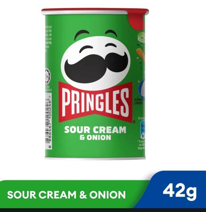 Pringles Sour Cream & Onion flavor potato crisp chips (42g) halal Lazada