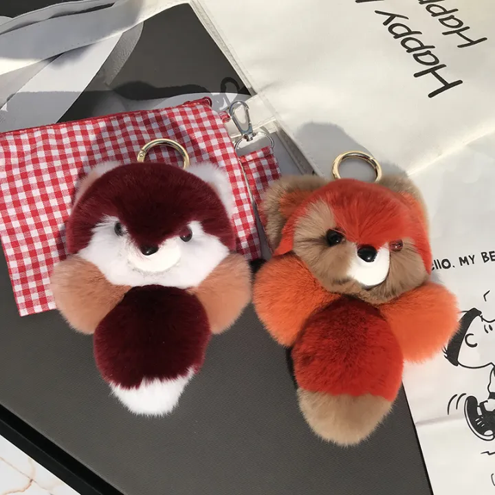 Rex Rabbit Fur Small Fox Fur Pendant Cute Doll Small Charming Fox Car