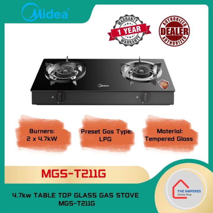 Midea Kw Burner Tabletop Tempered Glass Stove Mgs T G Lazada