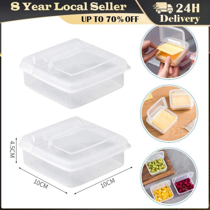 Sliced Cheese Container for Fridge with Flip Lid,Butter Block Cheese Slice  Storage Box,Portable Leakproof Clear Flip Top Storage Box,Vegetable & Fruit