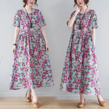 2022 New Fashion Print Dress Waist Women's Ethnic Style Package