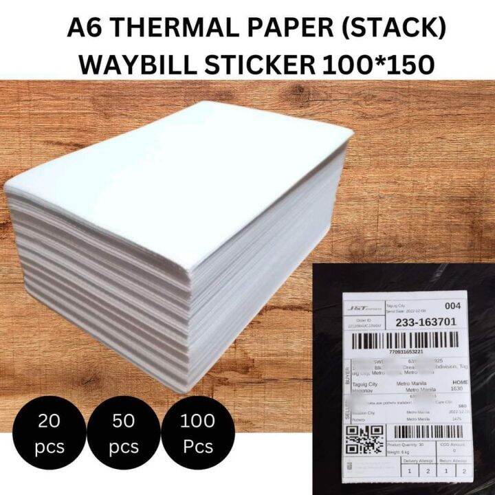 500 pcs A6 THERMAL PAPER (100mm x150mm) Lazada PH
