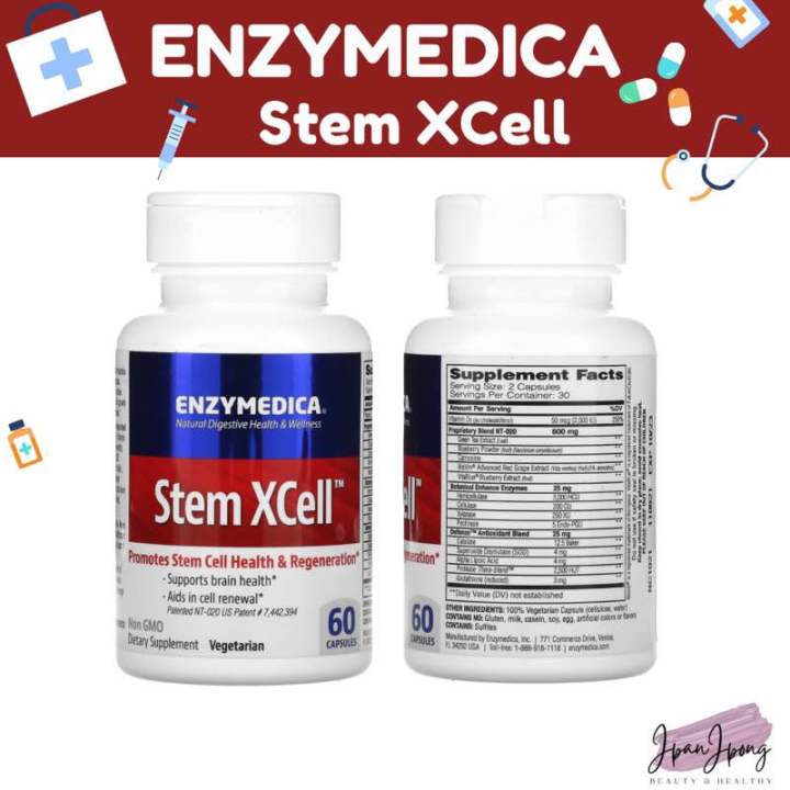 🇺🇸พร้อมส่ง/แพคเกจใหม่ Enzymedica StemXCell 60 capsules exp.03/2025
