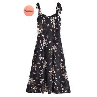 เดรสกระโปรง ??Sakura Black Long Dress ??