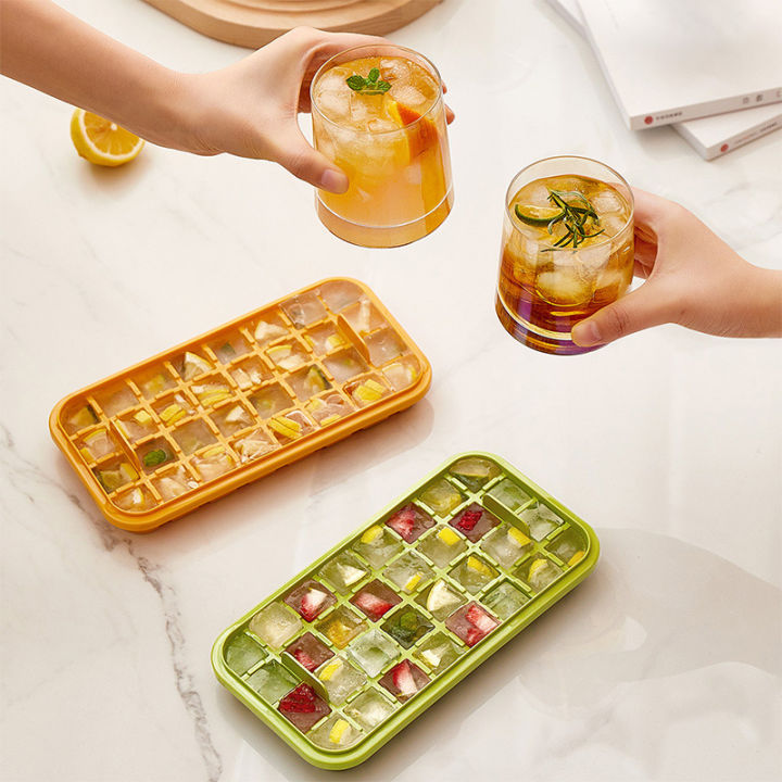 PHINOX Two Ice Cube Trays & Lid & Bin & Ice Scoop, 64 pcs Ice Cubes Molds,  Food Grade PP REVIEW 