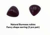 Natural Burmese rubies Fancy shape earring (2 pcs pair) ทับทิมพม่าธรรมชาติ  ต่างหูรูปทรงแฟนซี (คู่ 2 ชิ้น)