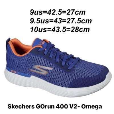 รองเท้าผู้ชาย Skechers GOrun 400 V2 - Omega สีน้ำเงิน (220028/NVOR) ของแท้💯% จาก Shop