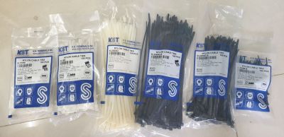 เคเบิลไทร์ Cable tie ฺ Brand :KST  สีขาวและดำ  จำนวน 100เส้นต่อถุง  ขนาด 4