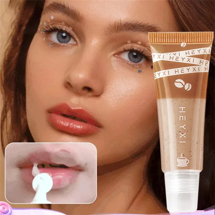 HEYXI Coffee Lip Scrub For Dark Lips Exfoliating Dead Skin Fading Lip Lines Moisturizing Care