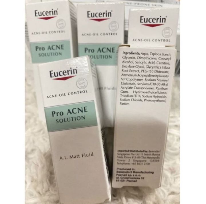 eucerinดูแลสิว-pro-acne-solution-a-i-matt-fluid-5ml-exp-2024-ของแท้นำเข้ายูเซอรีน-ขนาดทดลอง