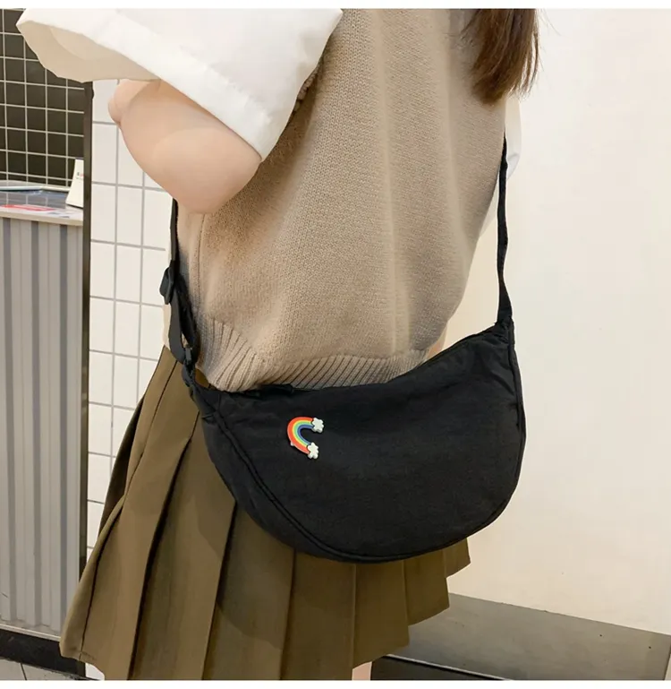 Nylon crossbody bag women's 2023 new Japanese Internet celebrity