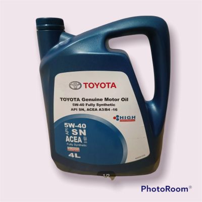 น้ำมันเครื่องโตโยต้า TOYOTA สังเคราะห์แท้ 100% โตโยต้า 5W-40 ขนาด 4 ลิตร แท้