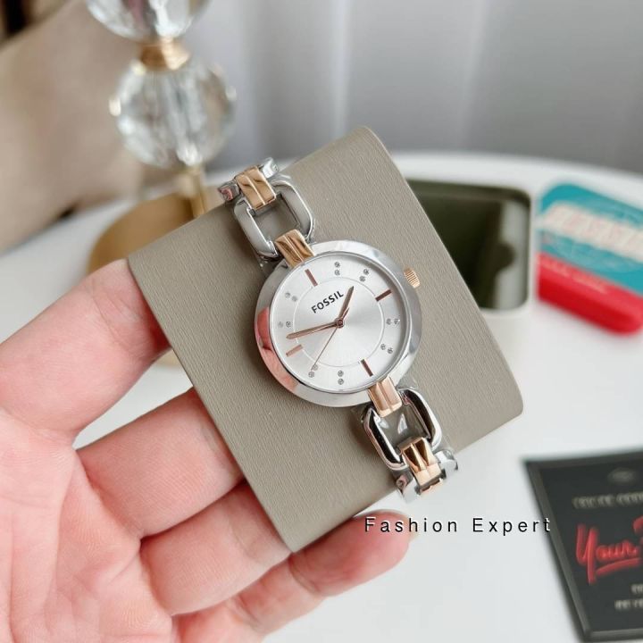 ของแท้100-นาฬิกาข้อมือ-fossil-kerrigan-quartz-stainless-steel-dress-quartz-watch-bq3341