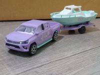 Majorette Toyota Hilux with Boat Trailer.