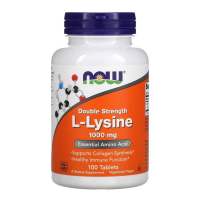 exp 10/27 สูตรเข้มข้น 2 เท่า แอล-ไลซีน Now Foods, L-Lysine 1,000 mg ขนาด 100 เม็ด