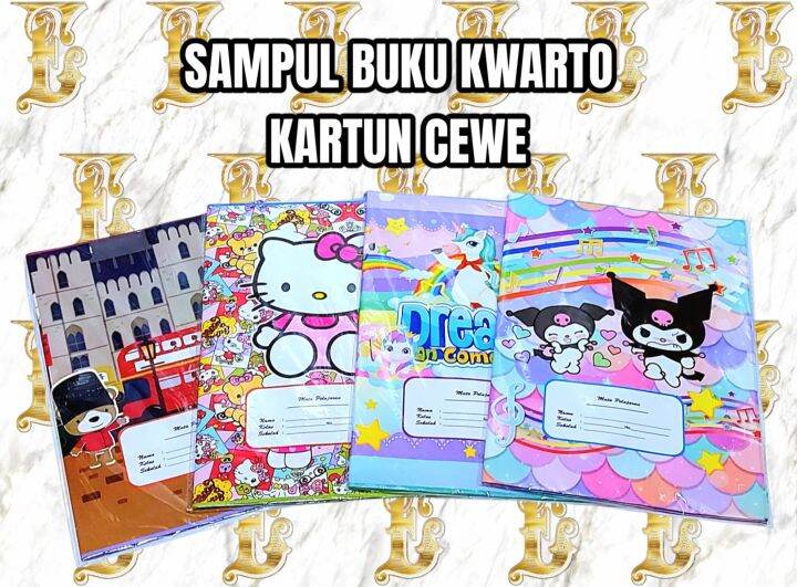 1 pack Sampul Buku Coklat Gambar Karakter Kartun anak isi 20 Lembar