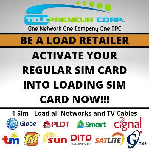 Telepreneur Corporation Load Retailer SIM Card with free Load Credits ...