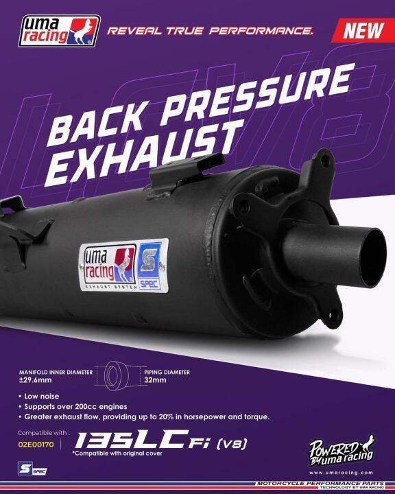 YAMAHA LC135 V8 FI UMA BACK PRESSURE EXHAUST Lazada